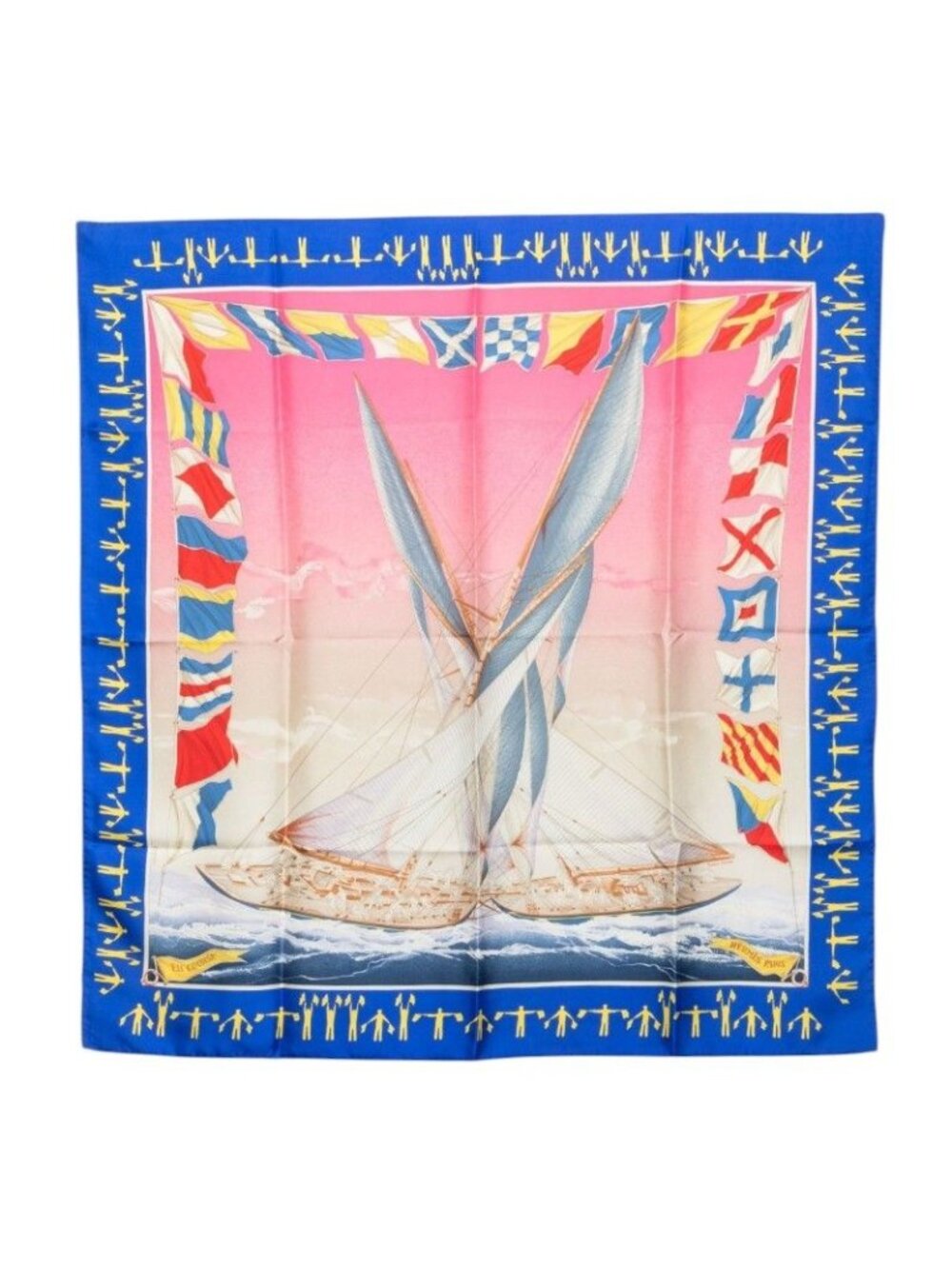 Hermes Carre 90 en Course Yacht Scarf Multicolor Silk